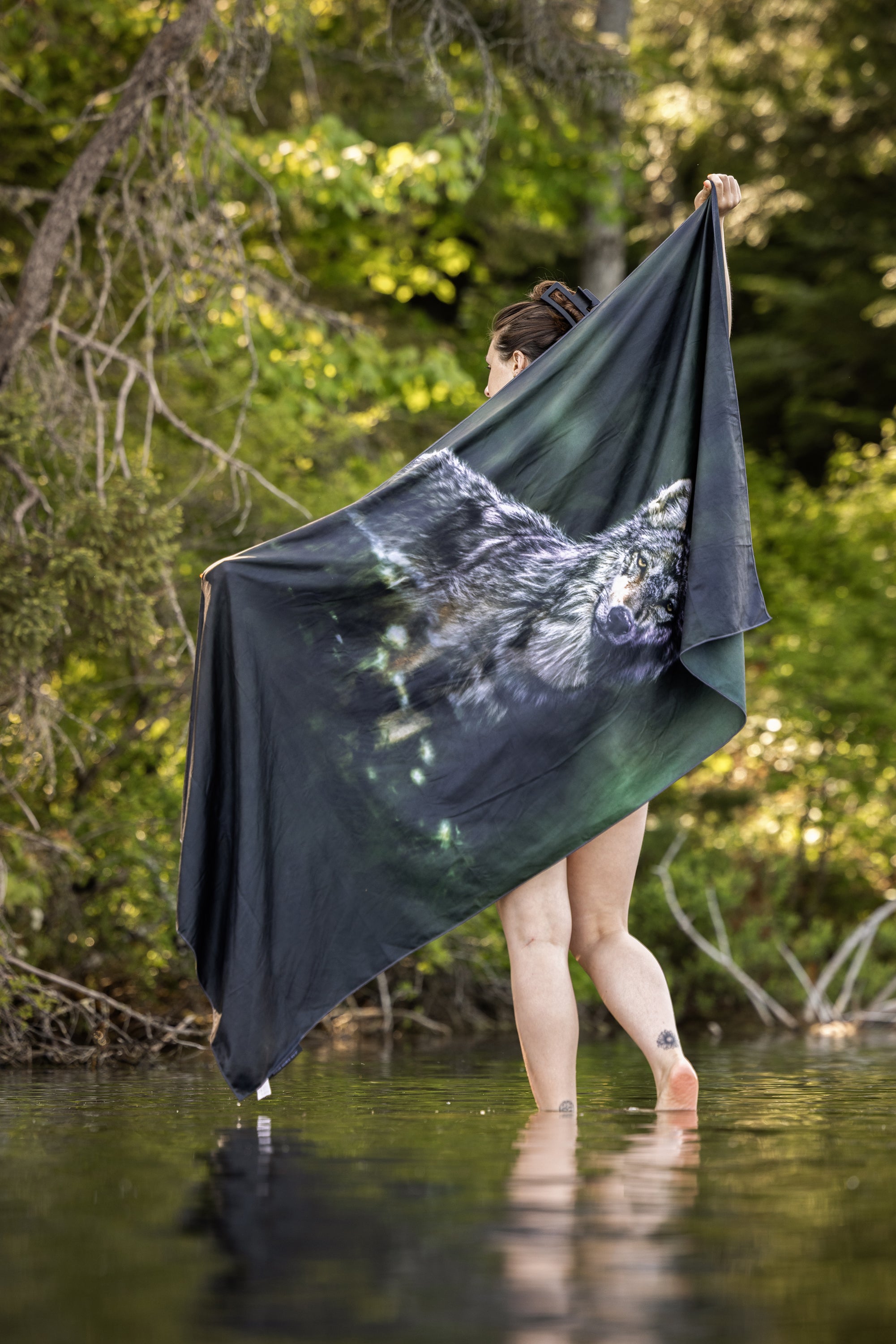 Serviette en microfibre - Loups