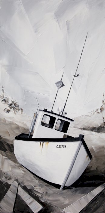 Un bateau dans l'hiver