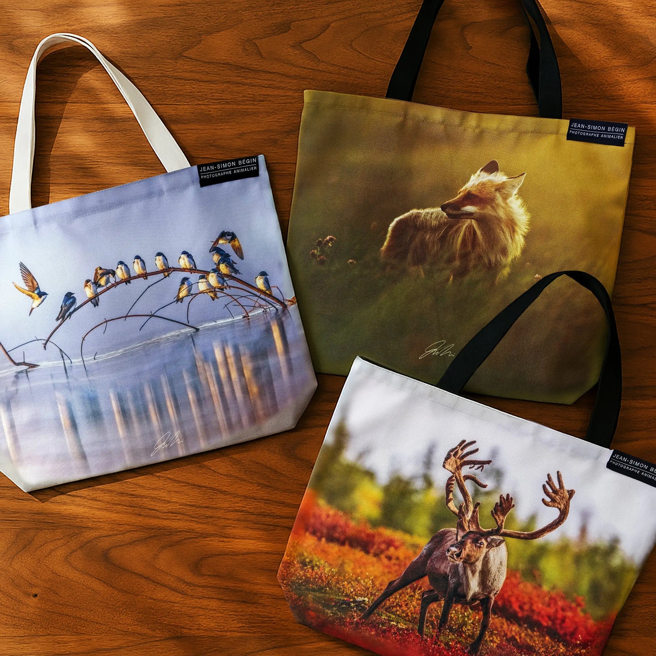 Sacs réutilisables en coton Jean-Simon Bégin - Photographe Animalier et Artiste Peintre