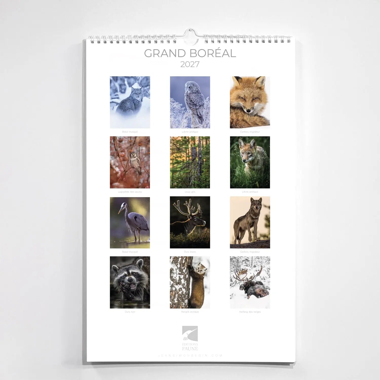 Calendrier collection - Boréal Jean-Simon Bégin - Photographe Animalier et Artiste Peintre