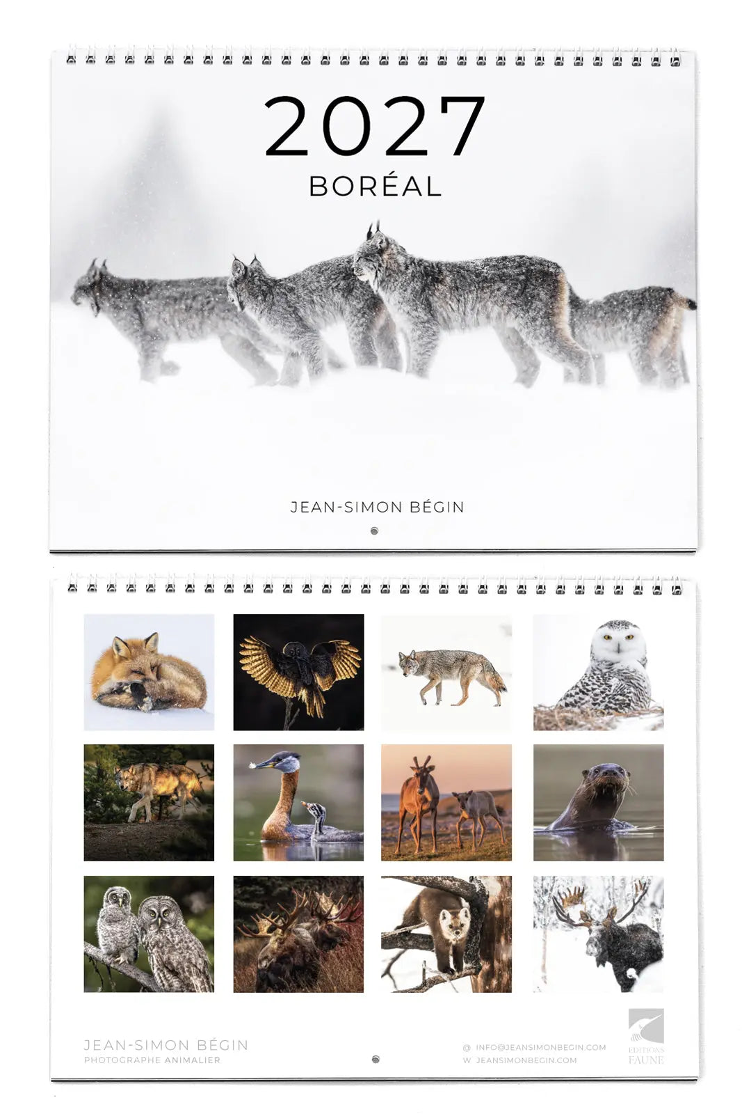 Calendrier régulier - Boréal Jean-Simon Bégin - Photographe Animalier et Artiste Peintre