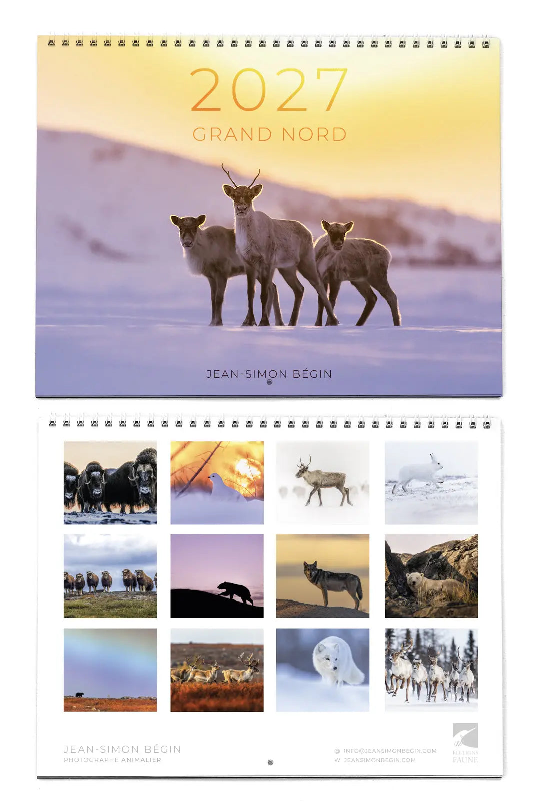 Calendrier régulier - Grand Nord Jean-Simon Bégin - Photographe Animalier et Artiste Peintre