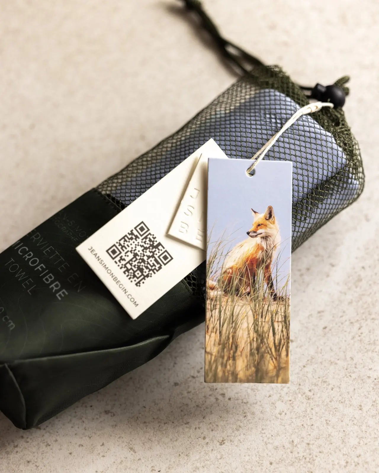 Serviette en microfibre - Renard des îles Jean-Simon Bégin - Photographe Animalier et Artiste Peintre