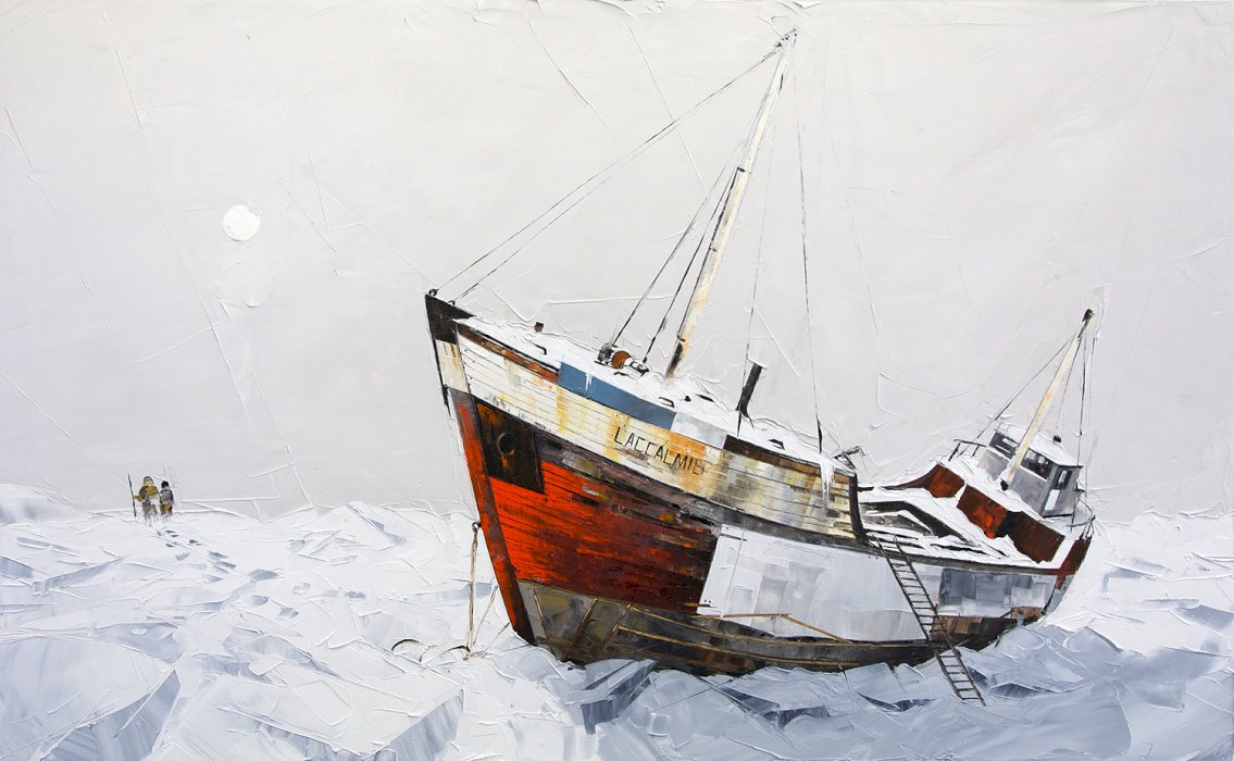 Walking on the ice floe